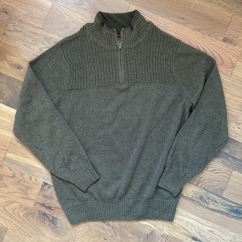 Dockers Mens Green Ribbed Pullover Sweater Size Large